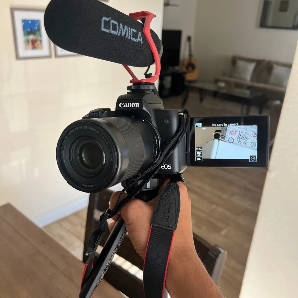Canon Eos M50 Bundle with 2 Lenses, External Monitor, Mic and more